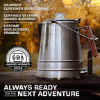 Coletti Butte Camping Coffee Pot - Campfire Coffee Pot - Stainless Steel Coffee Maker For Outdoors Or Stovetop (14 Cup)