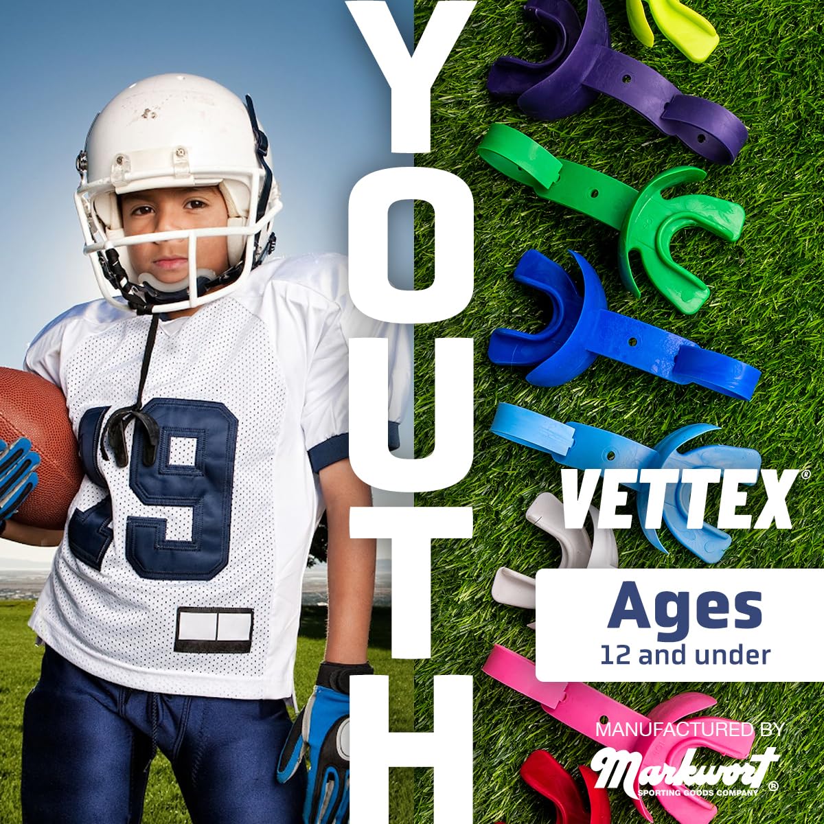 Markwort Vettex Doubleguard Mouthguard For Football, Lacrosse, Braces - Breathable Mouth Guard With Lip Protection And Strap - Y