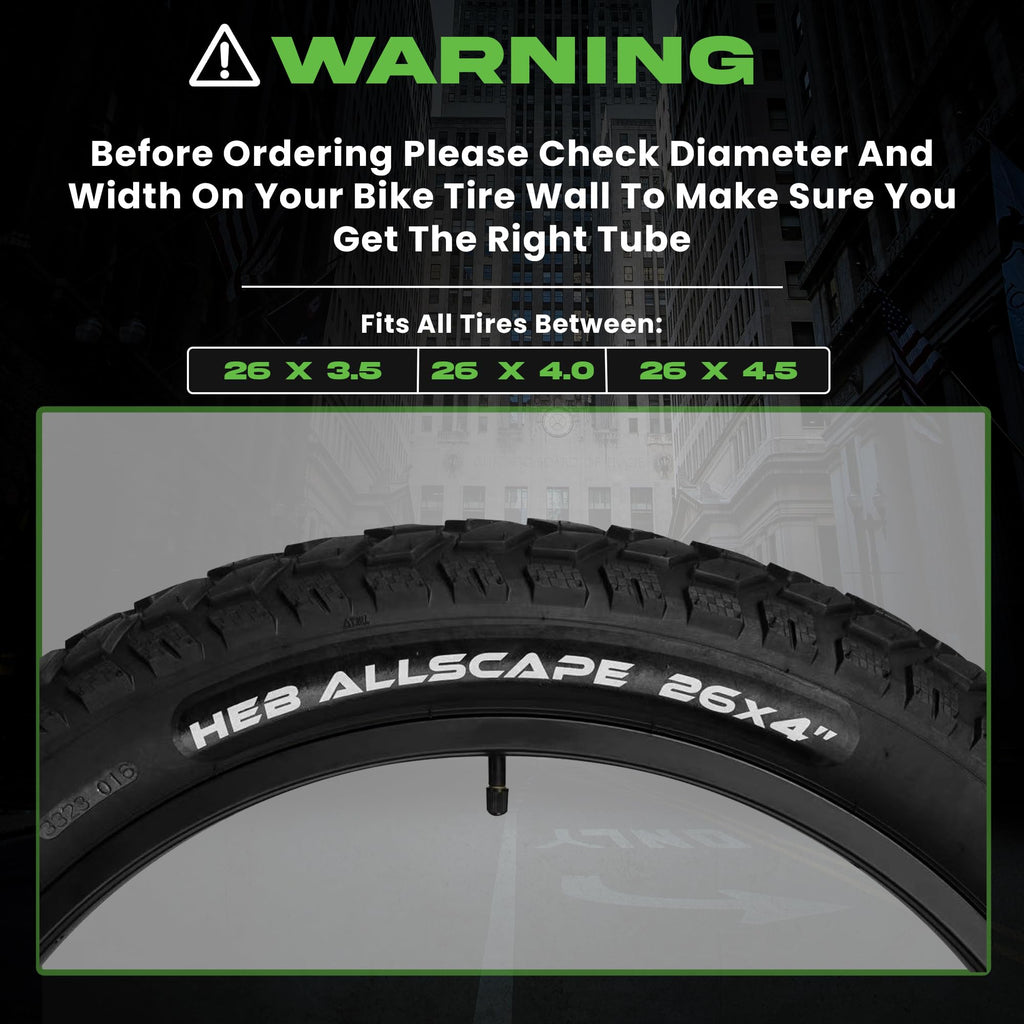 Heb - Heavy Duty Bike Tube For Ebike Tires - Puncture Resistant Inner Tube For 20X4 Bike Tire, Fat Tire Tube, Mtb, 20 Inch X 4.0