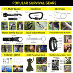 Survival Kit And First Aid Kit, 160 Pcs Emergency Supplies Camping Accessories With Upgraded Molle Bag, Gifts For Men And Women