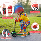 Toddler Kids Bike Helmet Set - Adjustable Cycling Helmet with Knee, Elbow Pads & Wrist Guards Sport Protective Gear Little Kid