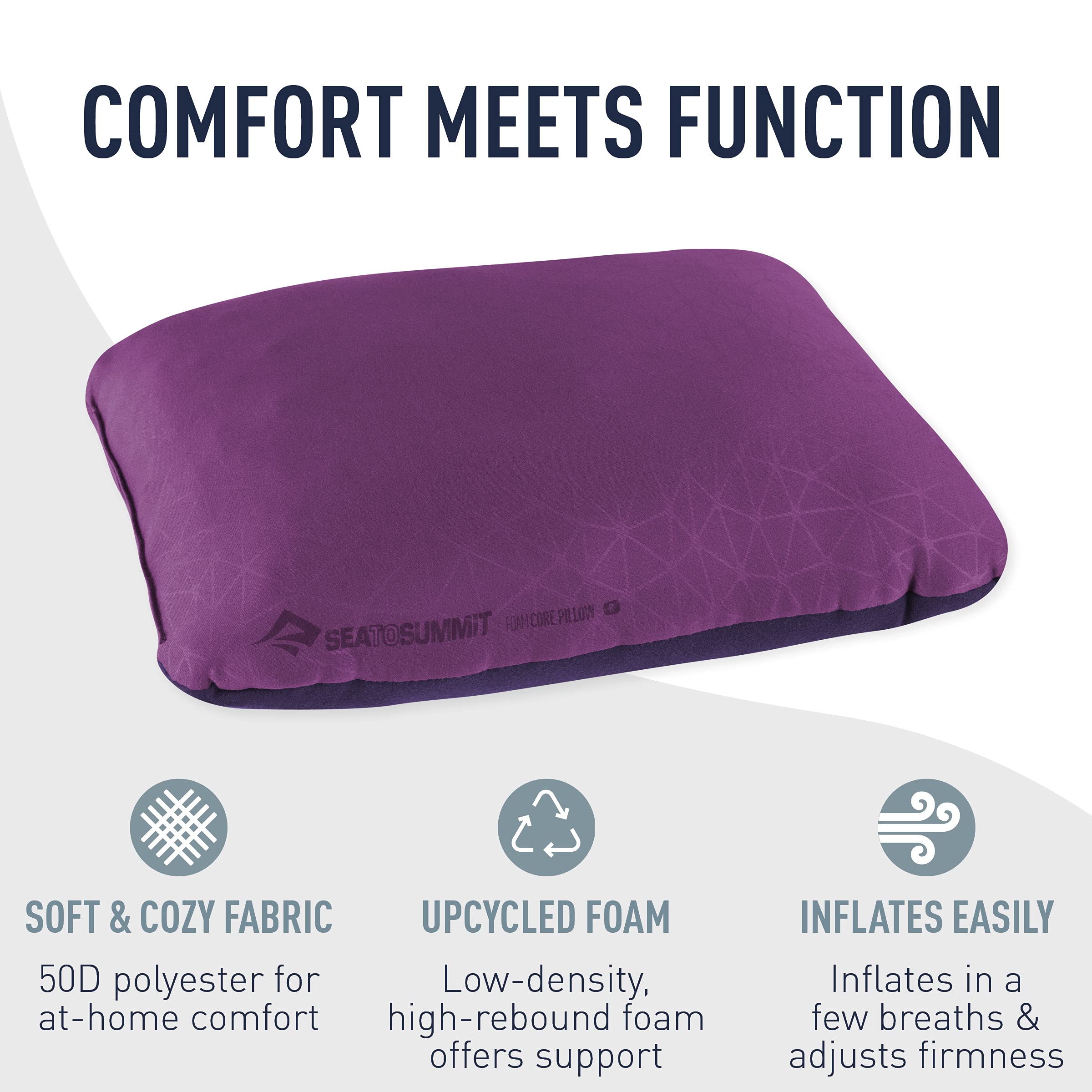 Sea To Summit Foamcore Camping And Travel Pillow, Deluxe (22 X 14.2), Grey