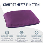 Sea To Summit Foamcore Camping And Travel Pillow, Large (16.5 X 11.8), Navy Blue