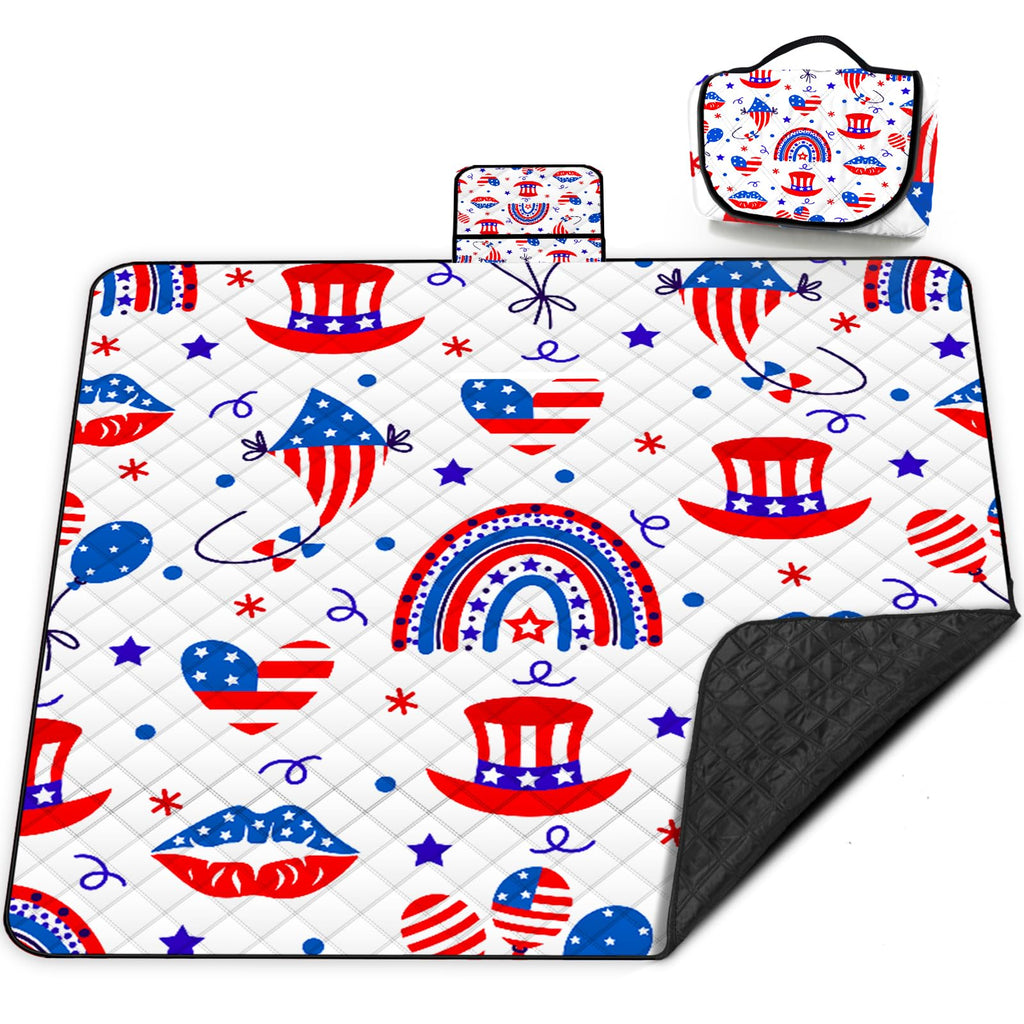 Extra Large Picnic Blanket Waterproof,80X 80Foldable Machine Washable Beach Blanket,Outdoor Blanket For 6-8 Adults,Suitable For