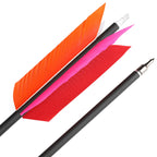 Ameyxgs 12 Pcs Archery Hunting Arrows Mix Carbon 30 Inch Flu Flu Arrows Spine 500 Target Practice Arrows With 4 Turkey Feather R