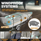 Vinpatio Trailerable Boat Cover, 600D Solution-Dyed Bass Boat Cover, 20-22 Ft Heavy Duty 100% Waterproof Boat Covers Fits V-Hull