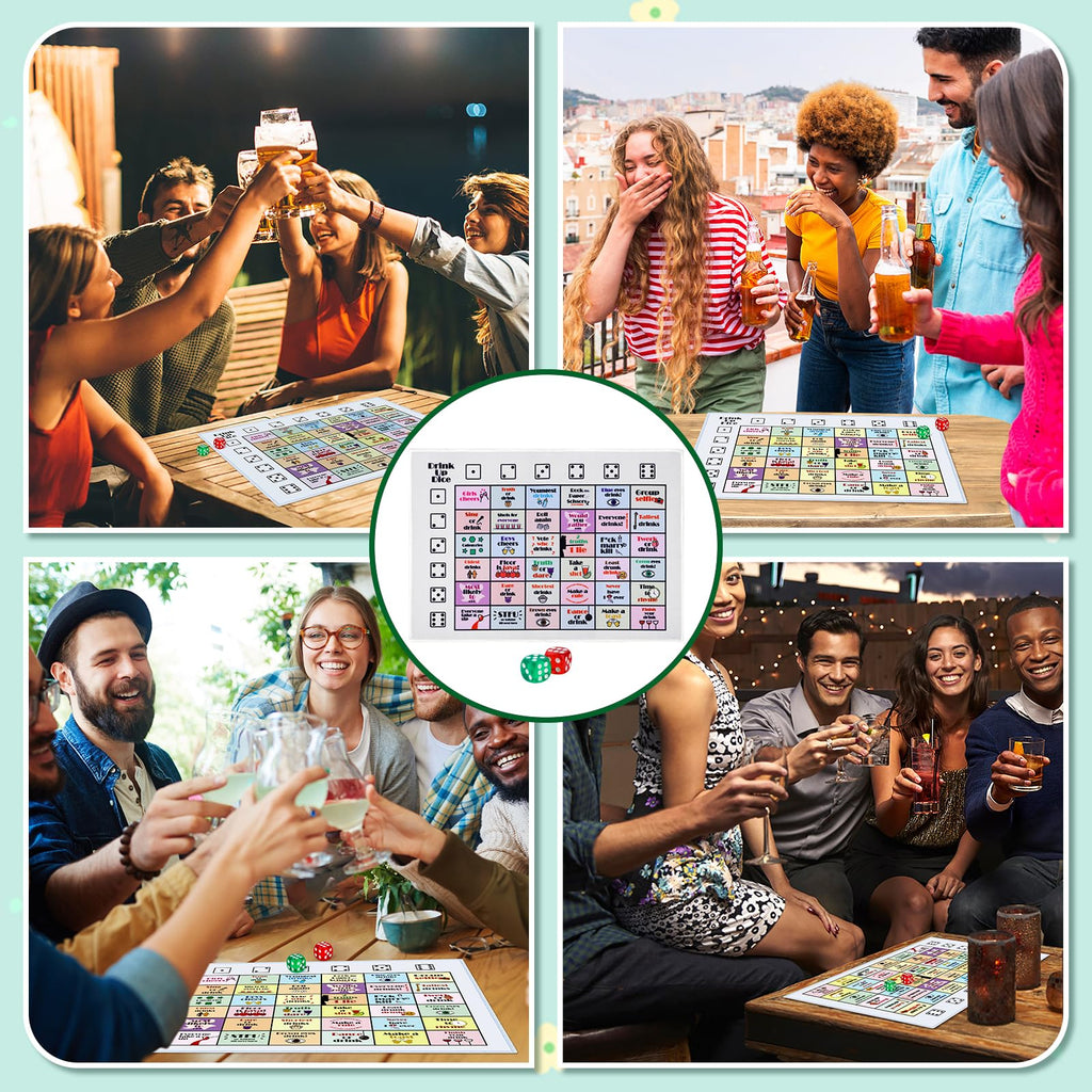 Fofeadm Drinking Games for Adults, Rubber Mat Drinking Board Game, Funny Party Interactive Drinking Games for Game Night, Birthd