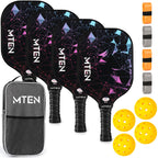 Pickleball Paddles, Usapa Approved Fiberglass Surface Pickleball Set With 4 Pickleball Rackets,4 Pickleball Balls,1 Portable Car