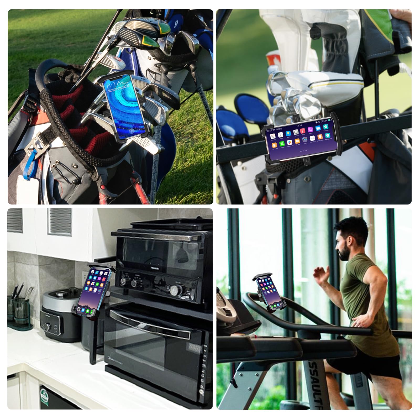 Roykaw Golf Cart Magnetic Phone Holder Mount Compatible With Ezgo/Club Car/Yamaha, Compatible With Iphone/Galaxy/Google Pixel, U