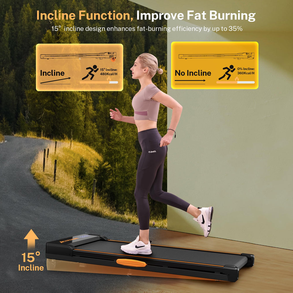 Actflame Walking Pad Treadmill With Incline, Under Desk Treadmills, Portable Treadmill For Home Office, Walking Pad 4 In 1 Tread