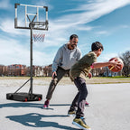aaeaa Basketball Hoop Outdoor, 5.7-10ft Adjustable Height, Portable Basketball Hoops Goal Court System w/ 45in Shatterproof Back