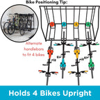 Birdrock Home Bike Rack Garage Storage Floor Stand - Freestanding Organizer For Outdoor Yard - Upright Wall Mount For Scooters,