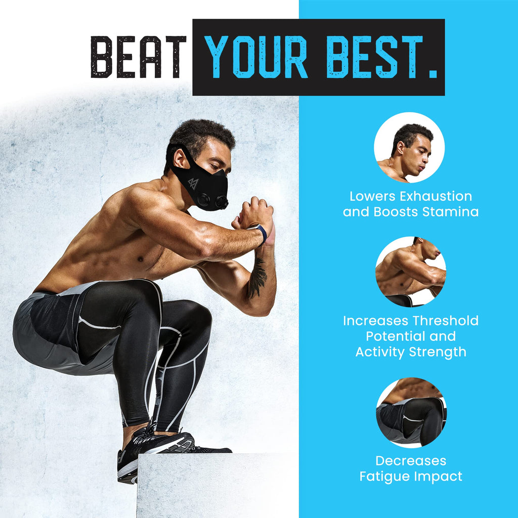 Trainingmask - 2.0 Multi Patened With Clincal Studies - Elevation Training Mask, High Altitude Workout Endurance Mask, Running M
