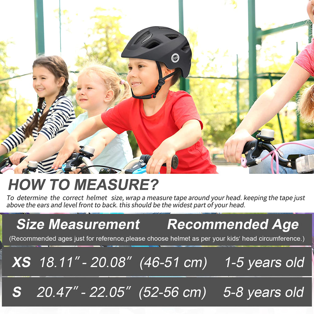 XJD Toddler Helmet Kids Bike Helmet Baby Multi-Sport Adjustable for Kids Boys Girls Lightweight for Age 1 and Older (Black, Smal