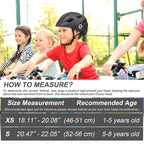 XJD Toddler Helmet Kids Bike Helmet Baby Multi-Sport Adjustable for Kids Boys Girls Lightweight for Age 1 and Older (Black, Smal