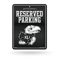 Rico Industries NCAA Kansas Jayhawks Metal Parking Sign 8.5 x 11 Carbon Fiber Metal Parking Sign - Great for Man Cave, Bed Room,