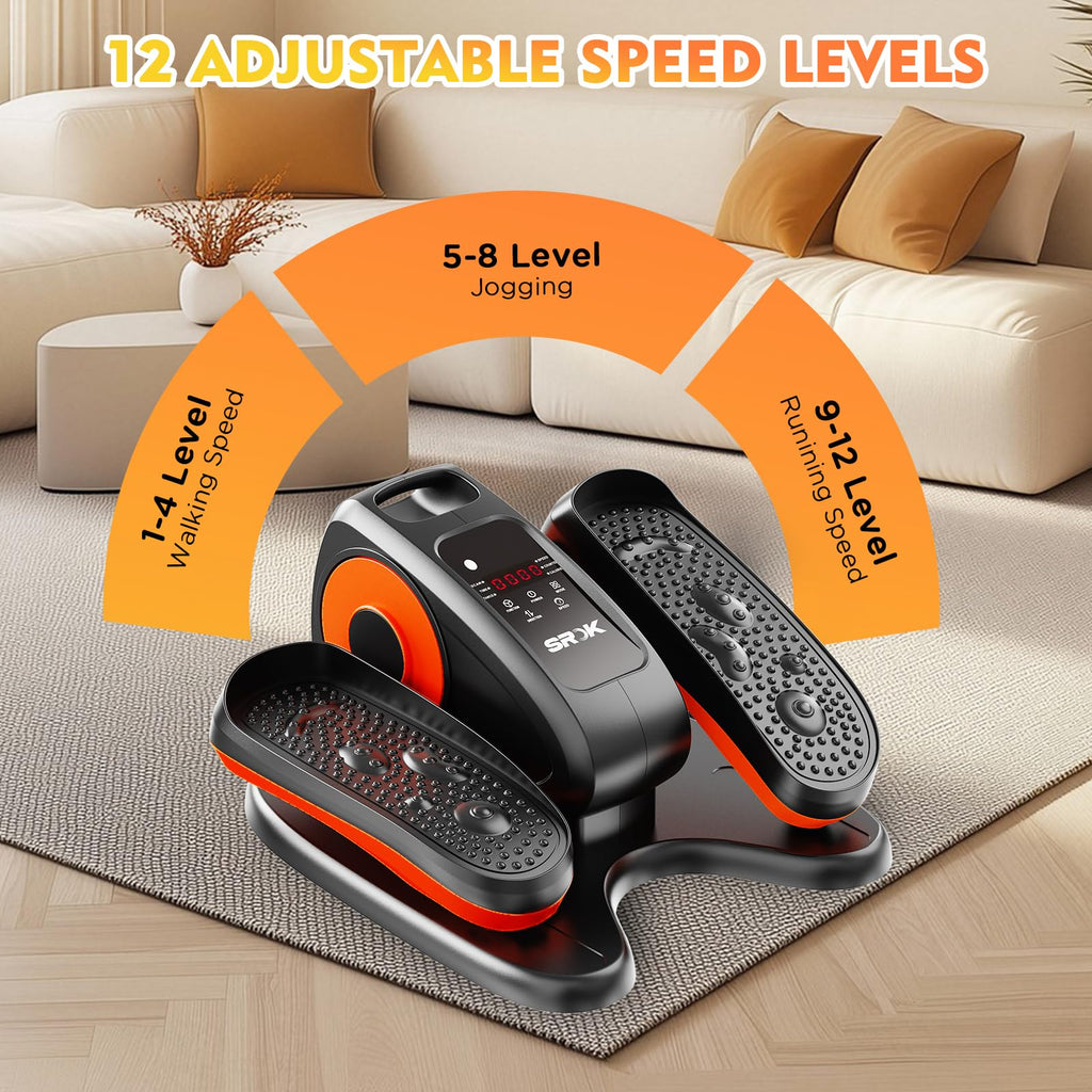 Upgraded Under Desk Elliptical Machine, Electric Ellipse Leg Exerciser For Seniors, Adjustable 12 Speed, Elliptical Stepper For