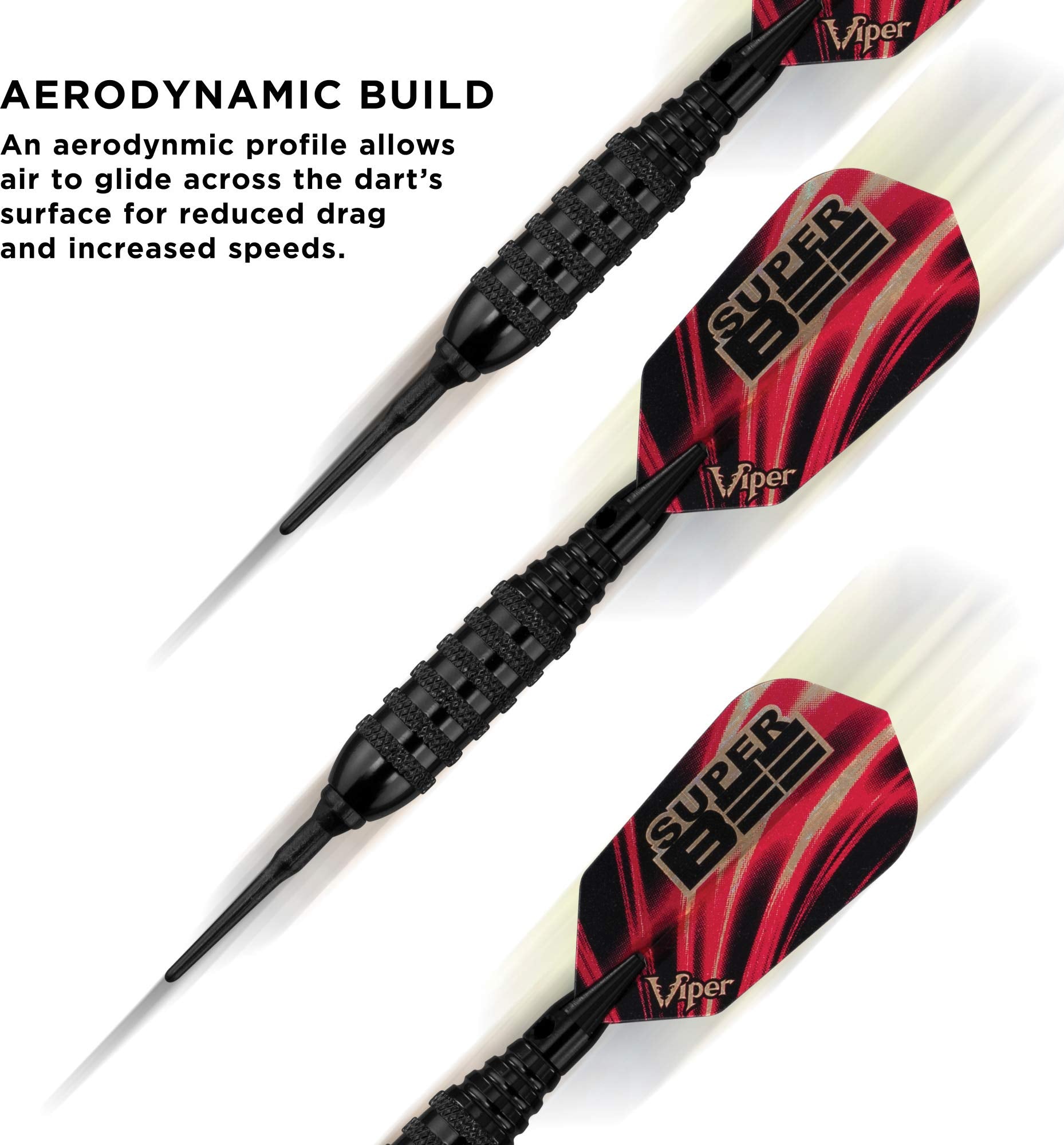 Viper by GLD Products Super Bee Soft Tip Darts: Black Coated Brass, 16 Grams
