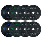 CAP Barbell Economy - Speckled Olympic Bumper Plate Set with Color Logo, Black, 190 lbs Set