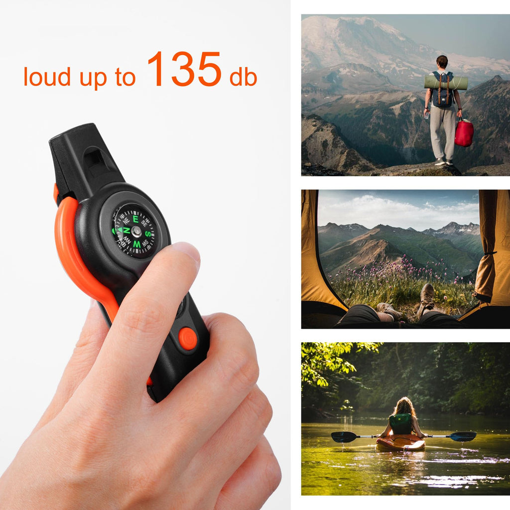 Binboll Emergency Survival Function Whistle, Outdoor Multifunctional Tool Safety Whistle With Lanyard, Ideal For Kayaking, Boati
