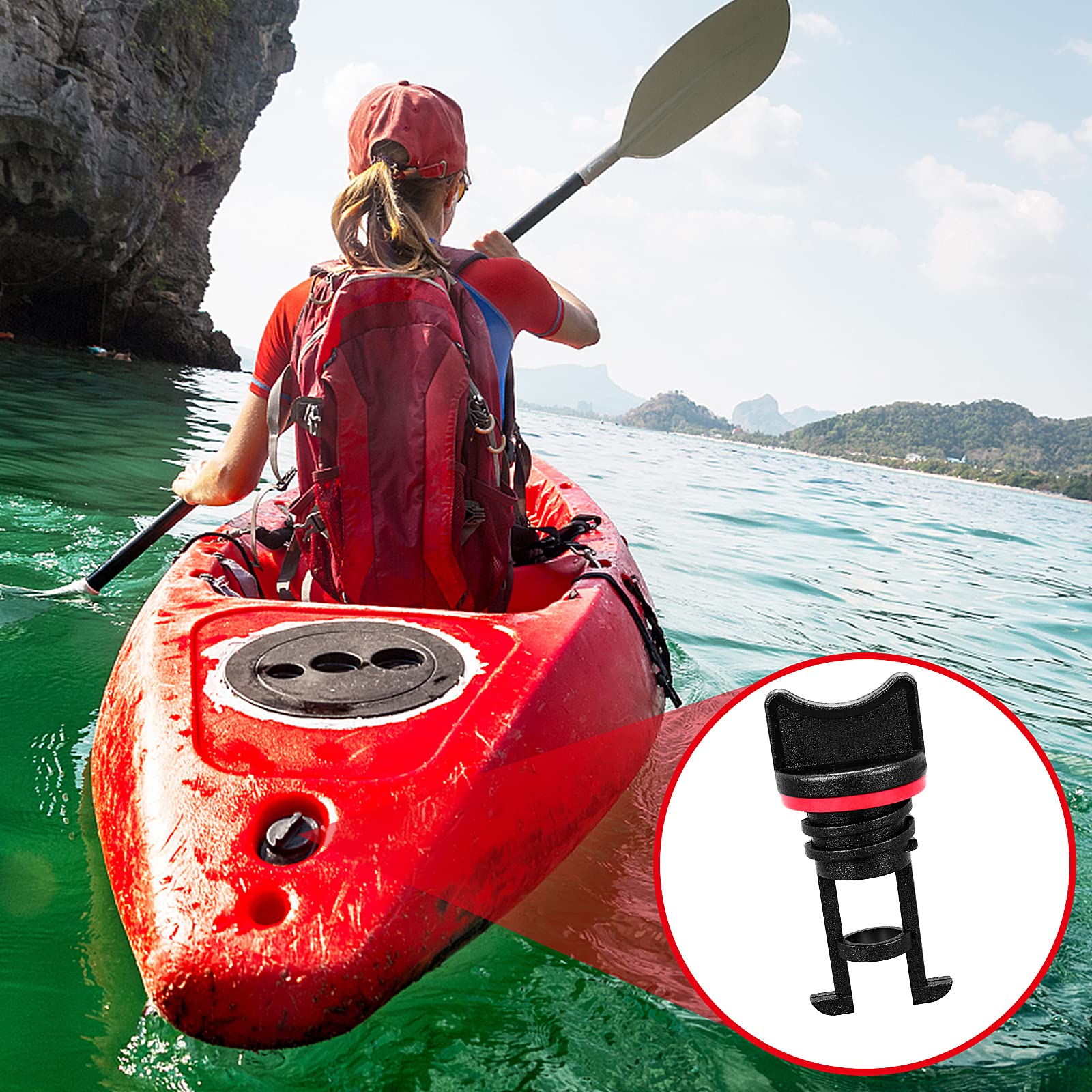 Ouligay 8Pcs Kayak Plugs Kayak Drain Plugs Hull Thread Drain Plugs Canoe Boat Plug Boat Drain Plug Scupper Plugs Thread Drain Pl