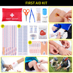 Survival Kit And First Aid Kit, 160 Pcs Emergency Supplies Camping Accessories With Upgraded Molle Bag, Gifts For Men And Women