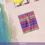 Hiwoss Beach Blanket Waterproof Sandproof Oversized 95   X 80   ,Sand Free Beach Mat With Corner Pockets,Portable Mesh Bag For B