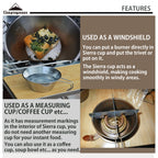 Campingmoon 2Pcs Set Stainless Steel Camping Sierra Cup 310Ml With 1Pc Colander S-220-2P/S-213