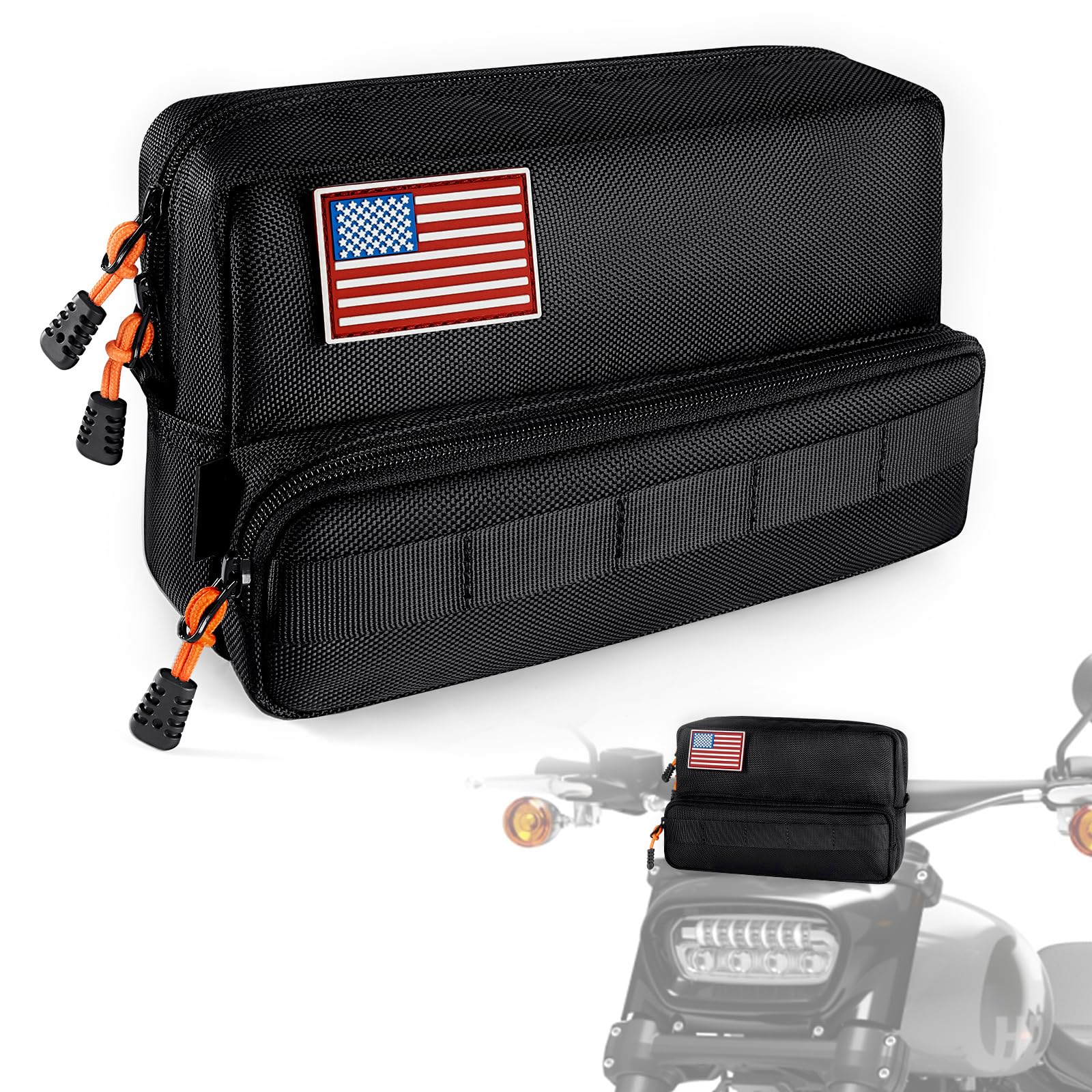 Benlari Motorcycle Handlebar Bag, Upgraded Dirtbike Handlebar Bag, Universal Tool Bag, Bicycle Front Storage Bag, Sissy Bar Bag,