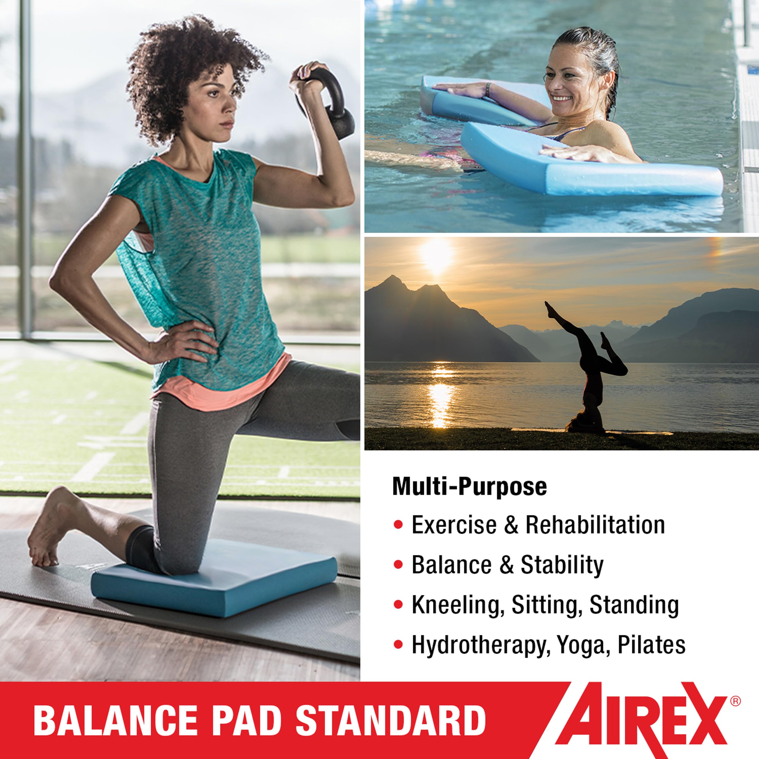 Airex Home Gym Physical Therapy Workout Yoga Exercise Foam Balance Pad With Waterproof And Tear Proof Design For Strength And Co