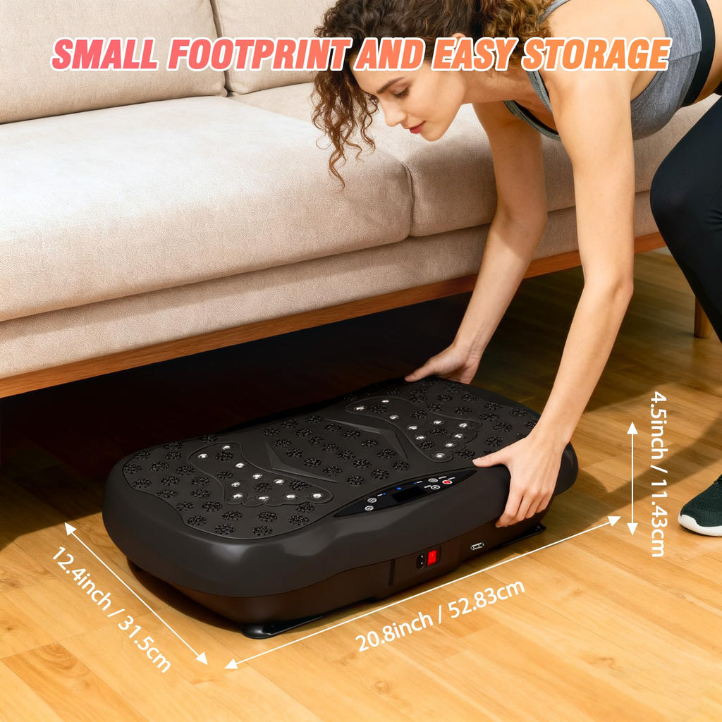 ALSO GO Vibration Plate Exercise Machine, 120-Level & 3 Workout Modes Vibration Board for Weight Loss/Lymphatic Drainage, 400lbs