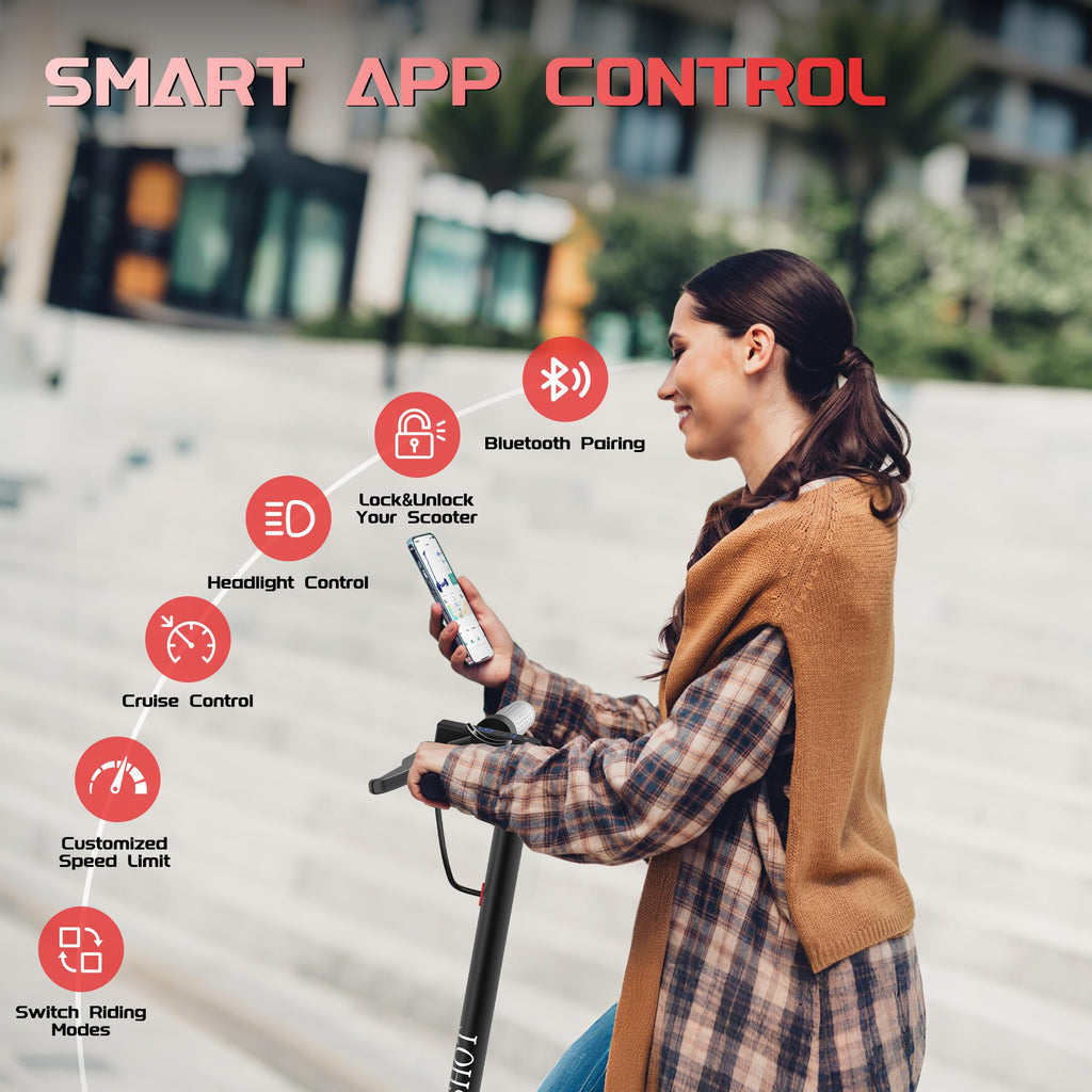 MAXSHOT Electric Scooter Adults & Big Kids, 350W Powerful Motor, Top Speed 12/16/19MPH, 12/16/21Miles Range, 8.5 Solid Tires Fol
