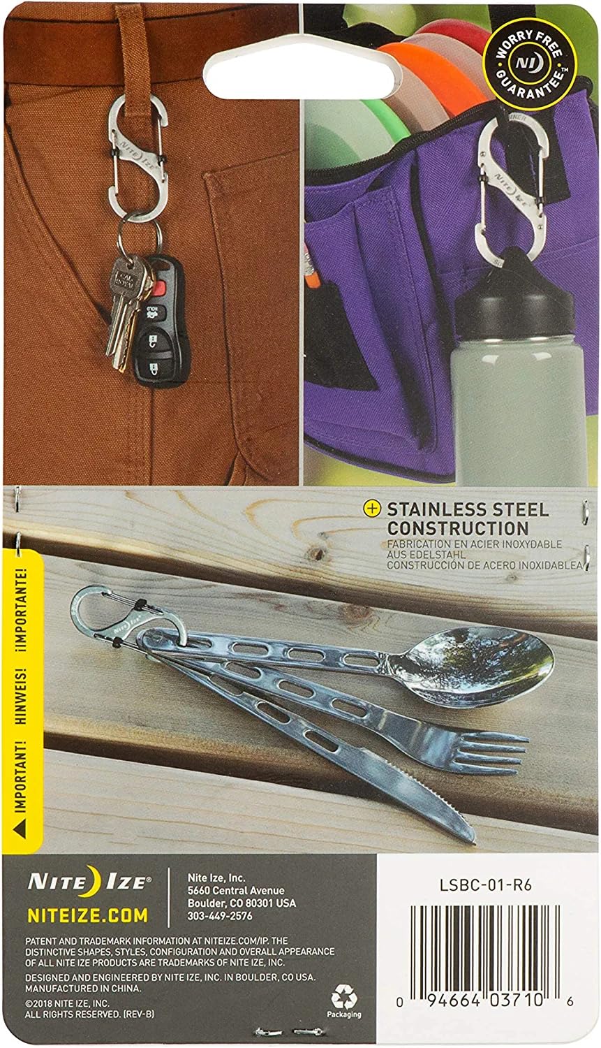 Nite Ize S-Biner Slidelock Stainless Steel Dual Locking Carabiner - S-Biner Key Holder With Locking Gate - Carabiner Organizer F