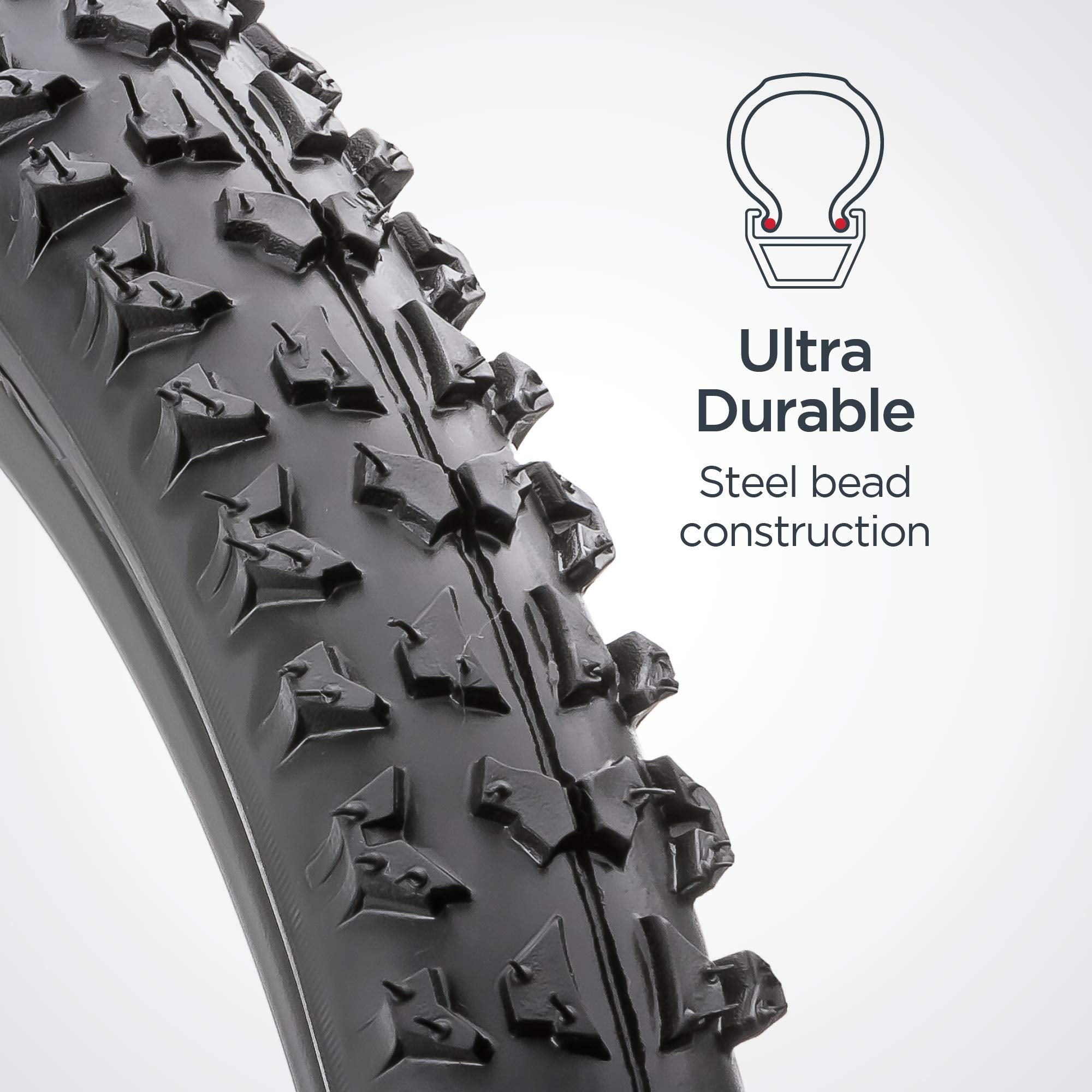 Schwinn Replacement Bike Tire, Mountain Bike, High Traction Tread, 20 X 1.95-Inch , Black