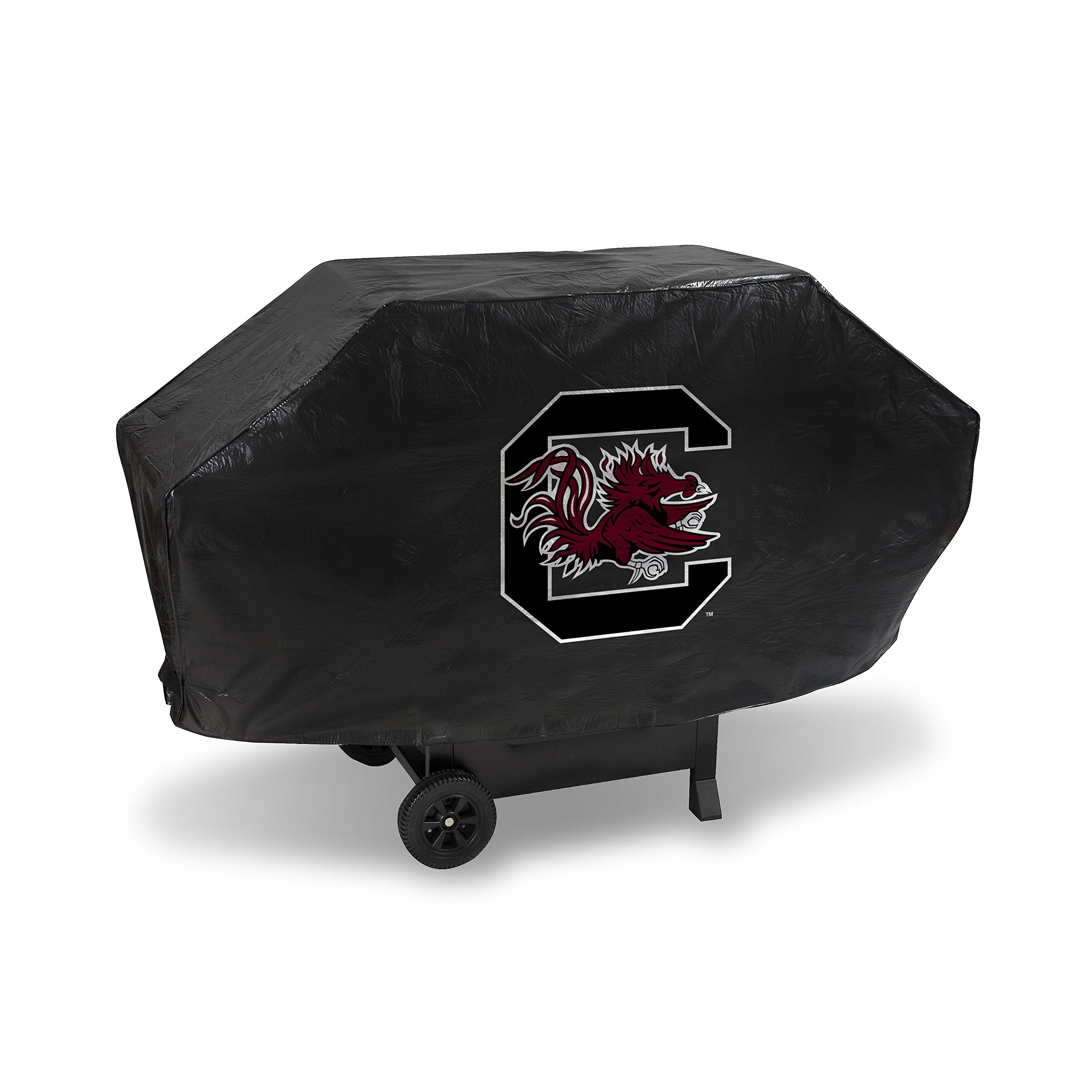 Rico Industries NCAA South Carolina Gamecocks Black Deluxe Grill Cover Deluxe Vinyl Grill Cover - 68 Wide/Heavy Duty/hook and lo
