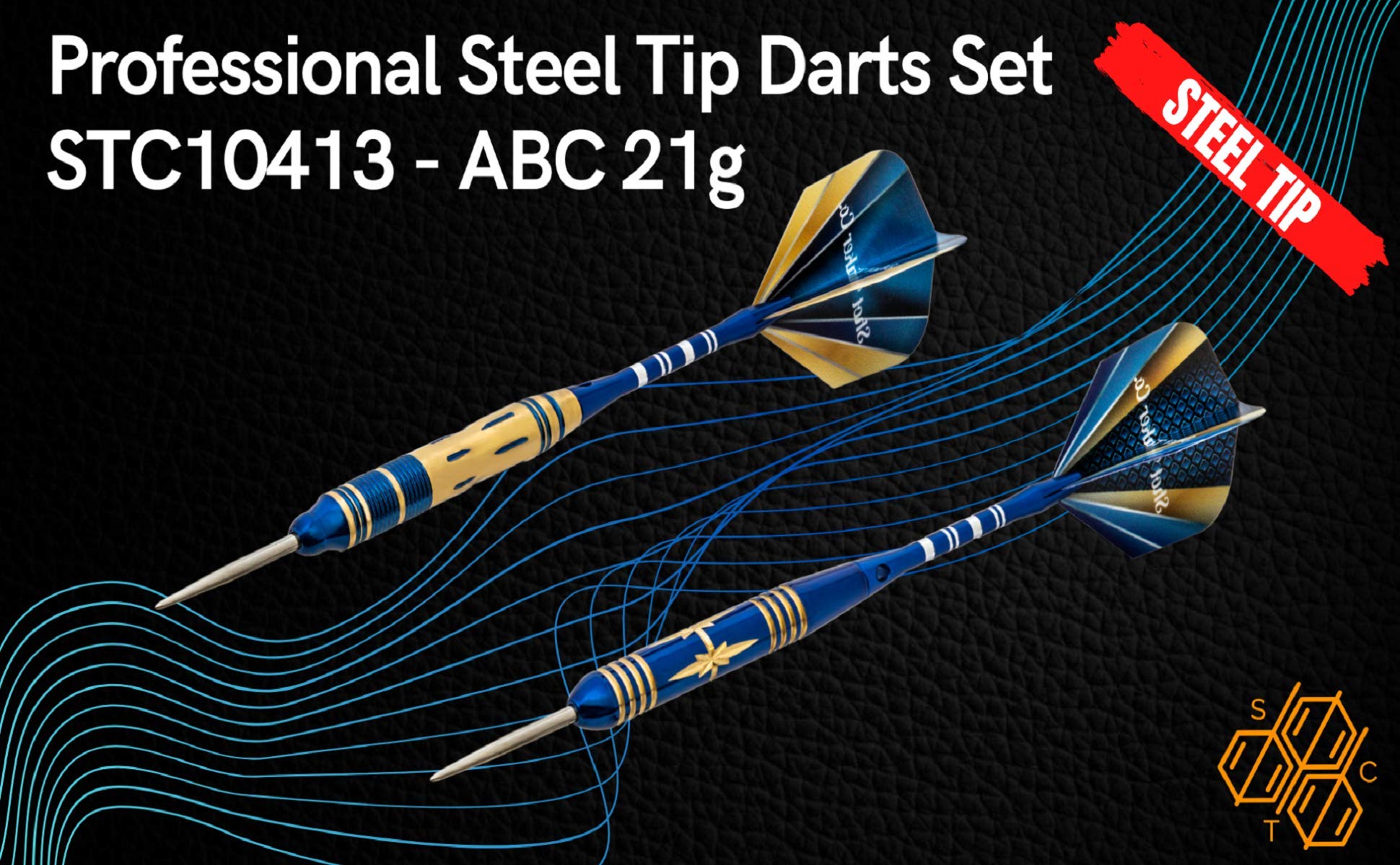 Shot Taker Co. Est. 2017 6Pc Steel Tip Darts Set - Professional Darts For Dartboard - Includes Barrels + Plastic/Aluminum Shafts