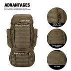 Mardingtop 60L Molle Hiking Internal Frame Backpacks With Rain Cover For Camping,Backpacking,Travelling(Khaki)