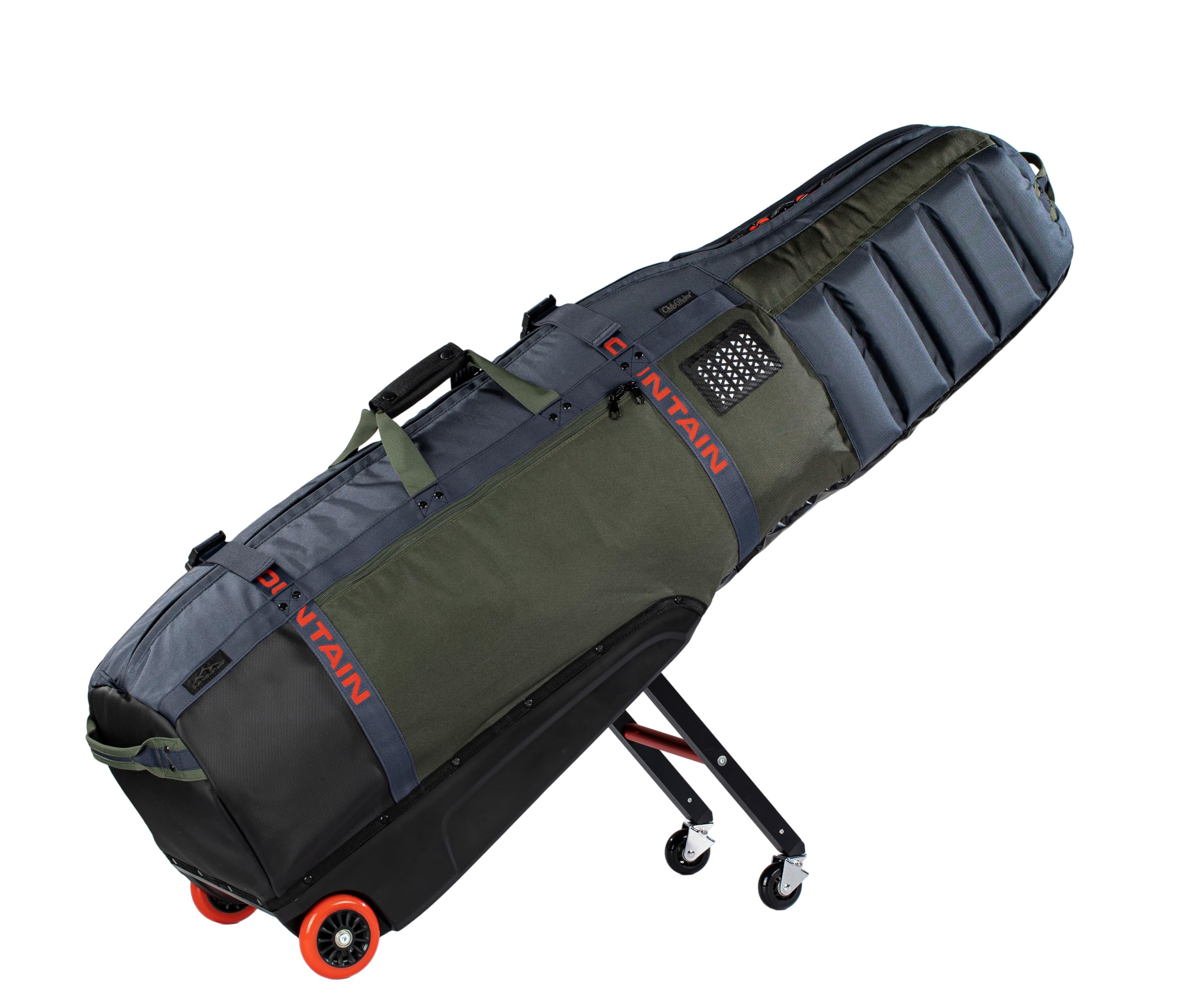 Sun Mountain ClubGlider Meridian Golf Travel Bag, 4-Wheel Rolling Retractable-Leg System, Effortless Travel - Black-Olive-Infern