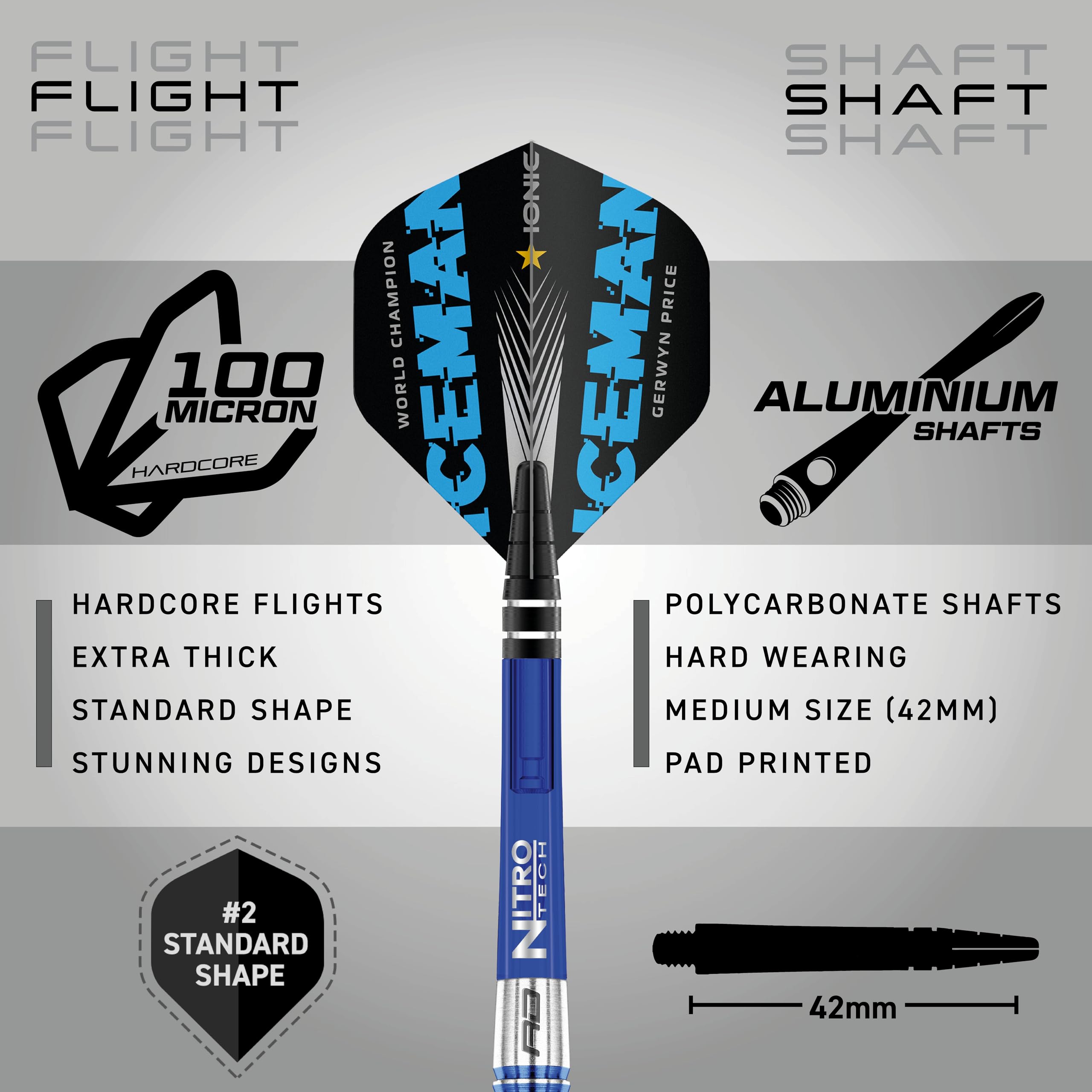 Red Dragon Gerwyn Price 24 Gram - Tungsten Steel Darts Set With Flights And Stems