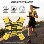 APEXUP 20lbs Weighted Vest Men Women, Weight Vest for Women Workout Equipment for Strength Training Running (Yellow)
