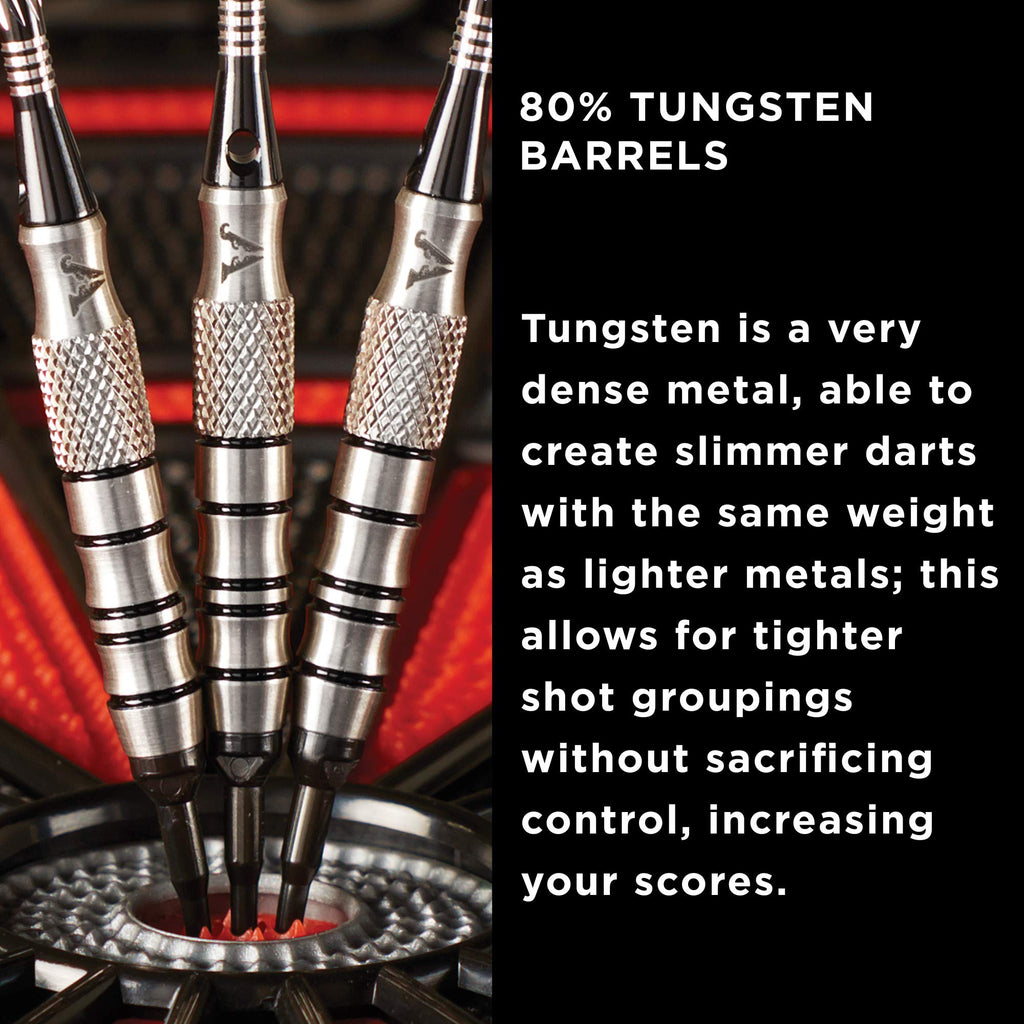 Viper Grim Reaper 80% Tungsten Soft Tip Darts With Storage/Travel Case, Coarse Knurling, 16 Grams