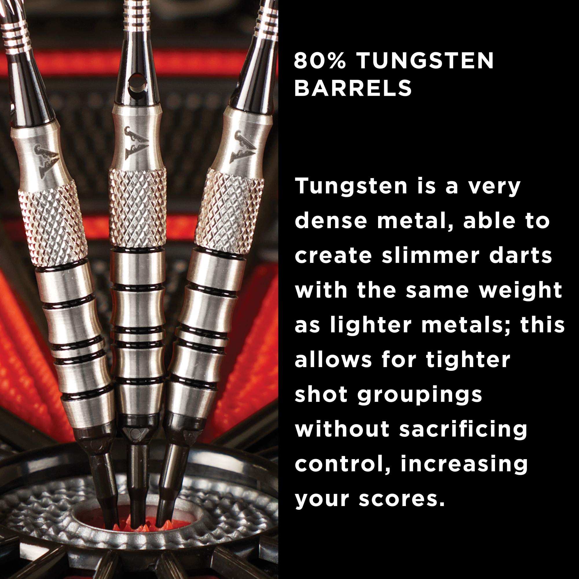 Viper Grim Reaper 80% Tungsten Soft Tip Darts With Storage/Travel Case, Coarse Knurling, 16 Grams
