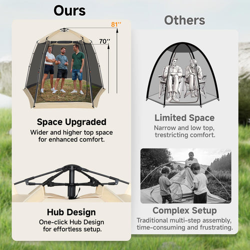 Alvantor Screen House Gazebo, 4-6 Person Pop Up Screen Tent, Instant Screen Room With Carry Bag, Outdoor Mosquito Tent Camping,