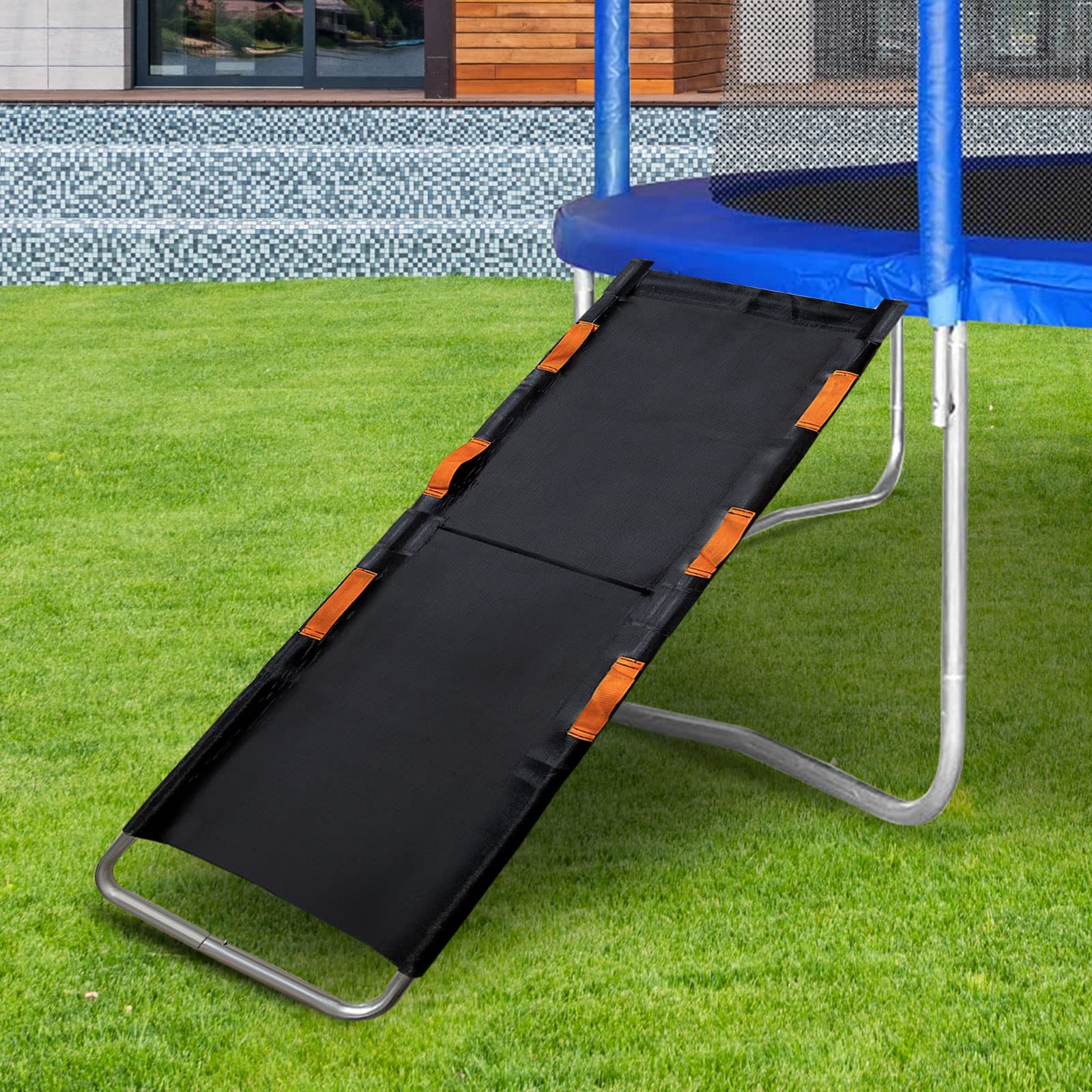 Gardenature Trampoline Slide Universal Trampoline Ladder with Handles for Toddler Strong Tear Resistant Fabric Climber Trampolin