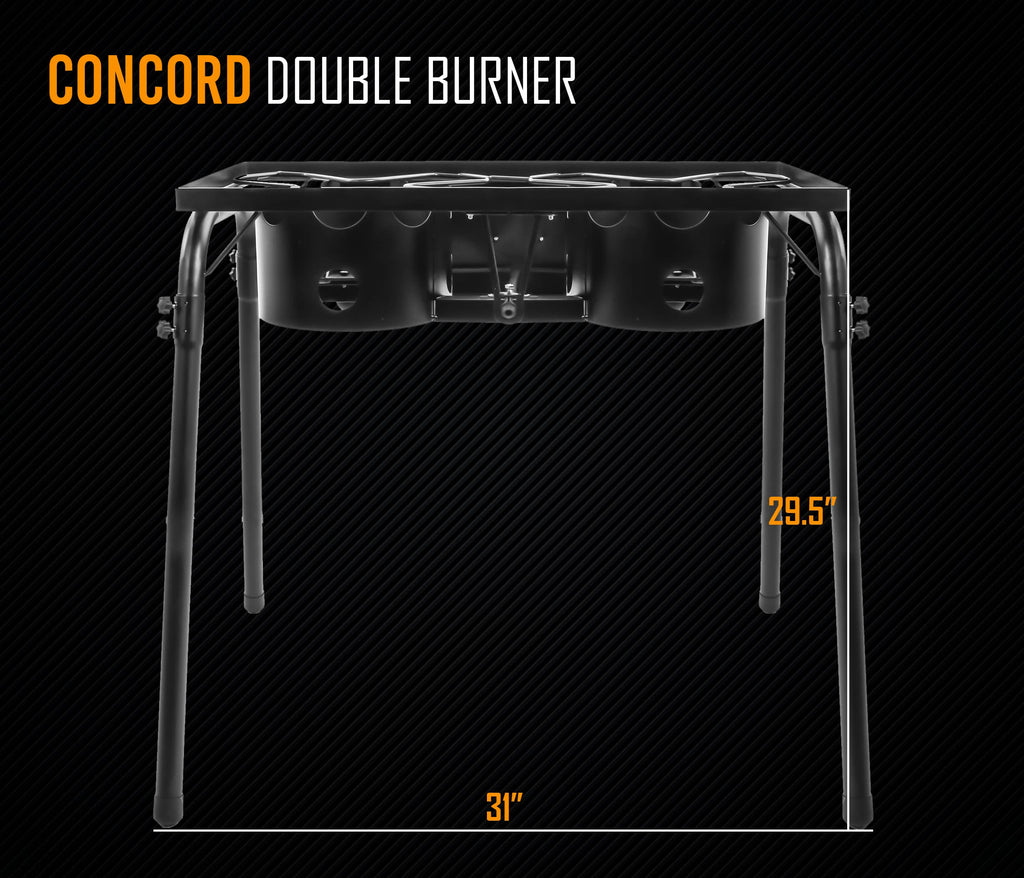 Concord Double Propane Burner, Outdoor 2 Burner Camping Stove For Cooking/Home Brewing/Making Sauce