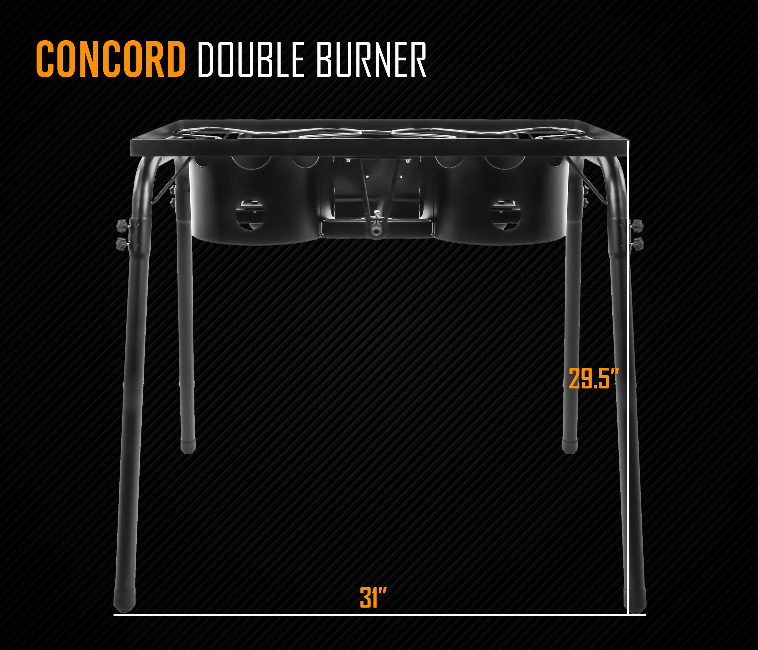 Concord Double Propane Burner, Outdoor 2 Burner Camping Stove For Cooking/Home Brewing/Making Sauce