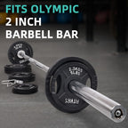 Fitvids Cast Iron 2-Inch Weight Plates for Strength Training & Weightlifting  255 LB, Style B Black