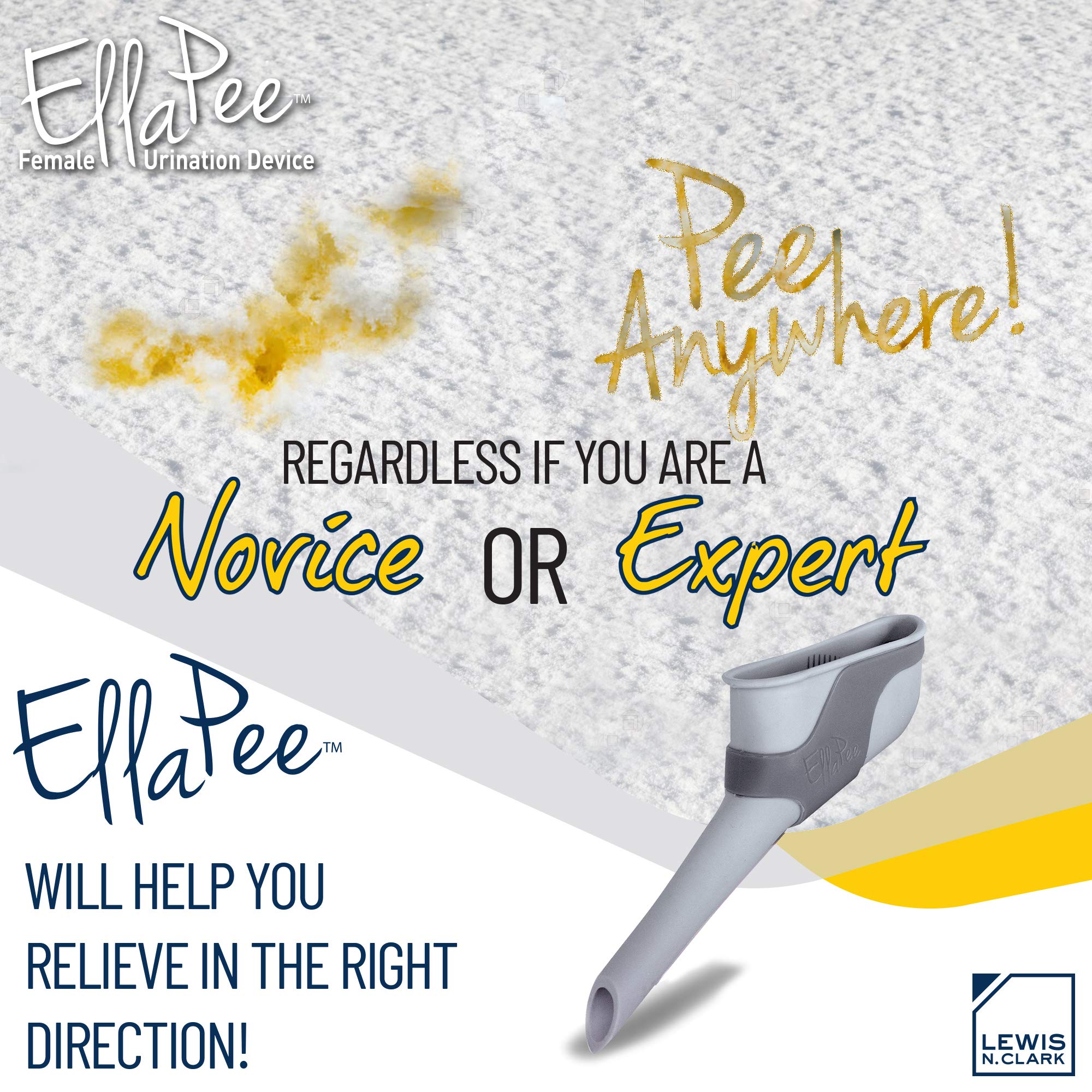 Ellapee Womens Urinal Funnel Female Urination Device For Women, Camping Accessories, Hiking, Outdoor Activities & More With Medi