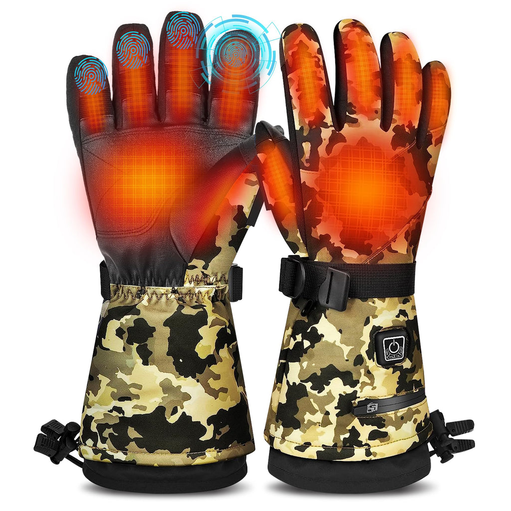 Madetec Heated Gloves For Men Women, Winter Gloves Upgraded Rechargeable Battery, Waterproof & Double Windproof Electric Heated 