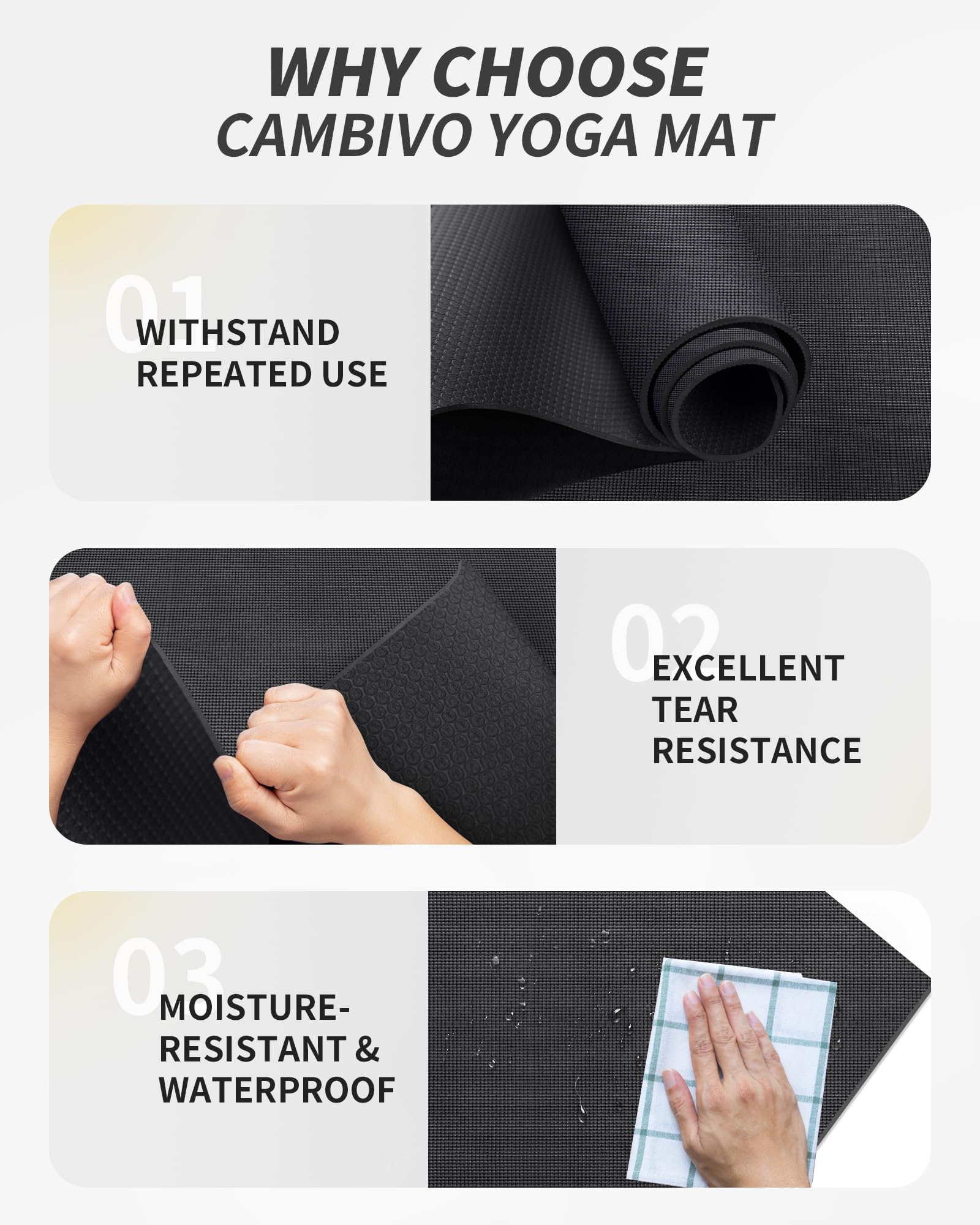 Cambivo Yoga Mat For Women And Men, Extra Long And Wide Exercise Mat(84 '' X 30 '' X 1/4 Inch), Large Non Slip Workout Mat For Y